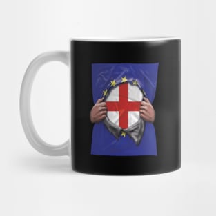 England Flag European Union Flag Ripped Open - Gift for European Union From England Mug